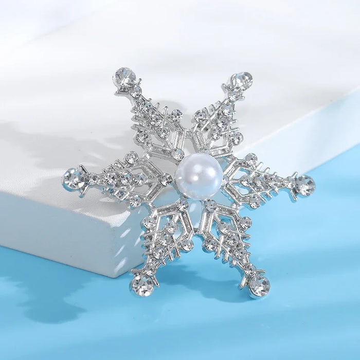 Snowflake Lapel Pin For Christmas Womens Special Design For