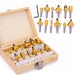 12 Piece 8mm Straight Milling Cutter Set