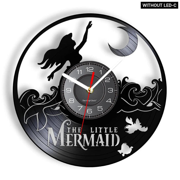 Mermaid Vinyl Record Wall Clock