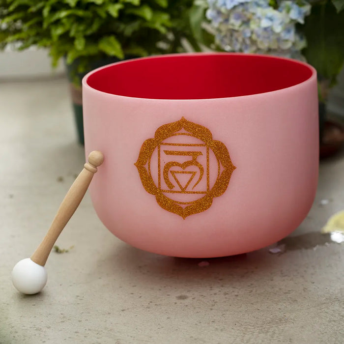 12 Inch C Note Root Chakra Frosted Quartz Crystal Singing Bowl For Yoga Sound Healing With Free O-Ring and Rubber Mallet