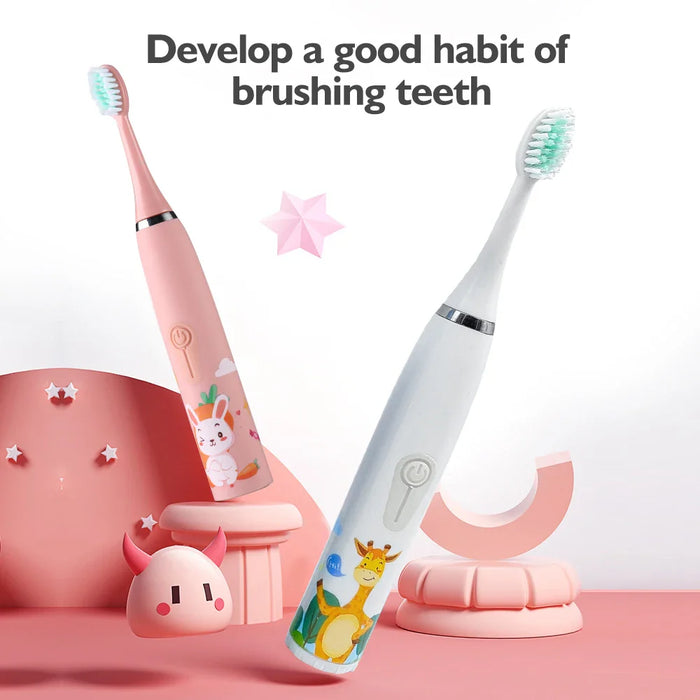 Kids Electric Toothbrush With Replaceable Heads