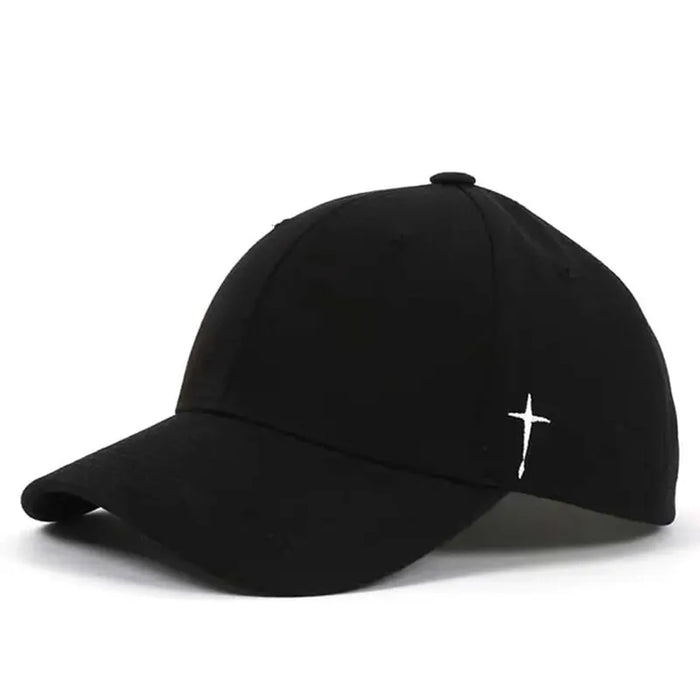 Embroidered Unisex Baseball Cap Simple Cross Water Drop Design Adjustable For Spring Autumn Outdoor Wear Sun Protection Hat