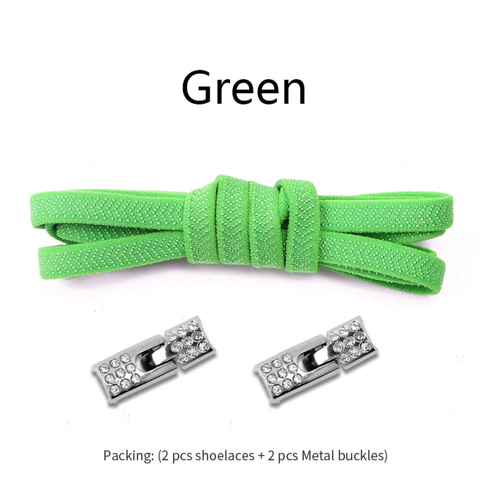 Elastic Sneakers Diamond Cross Locks Without Ties Shoe Laces For Kids & Adults Shoes 8Mm Width