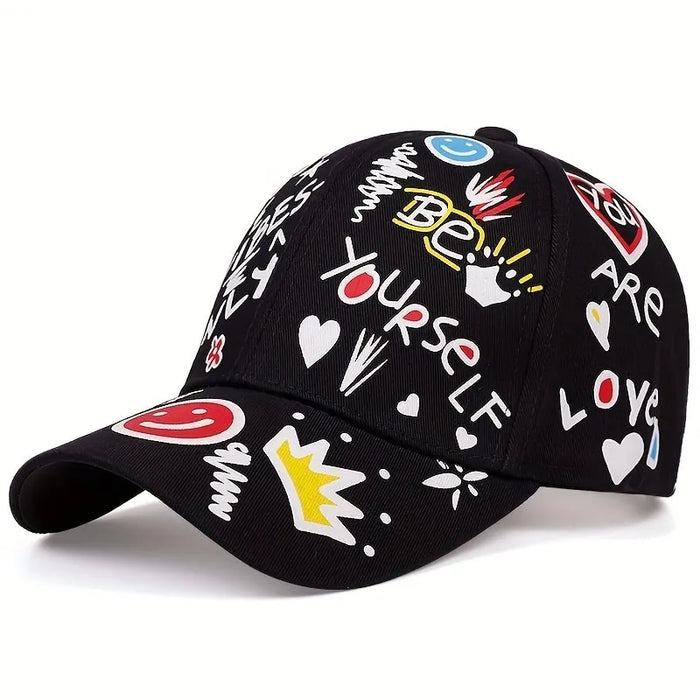 Spring / Autumn Graffiti Print Snapback Cap / Hat