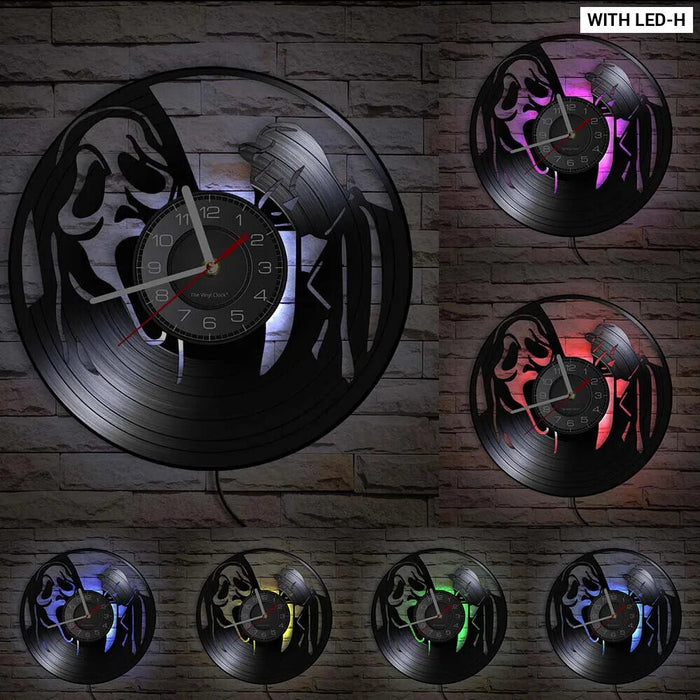 Spooky Halloween Vinyl Record Wall Clock