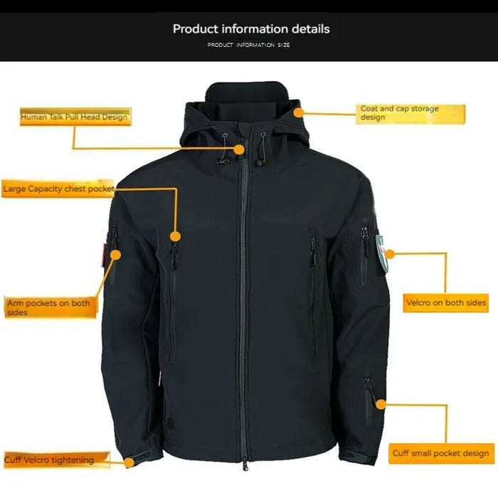 Mens Military Softshell Windproof Jacket