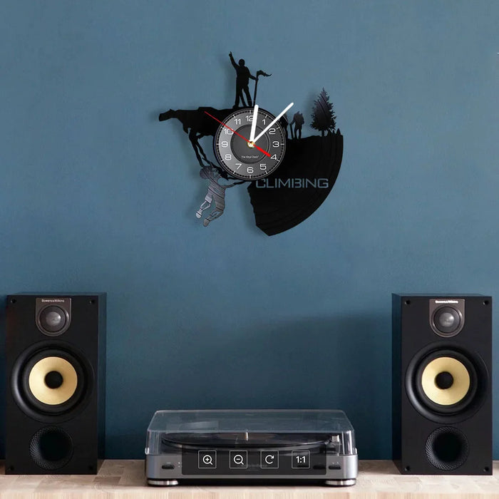 Extreme Rock Climbing Vinyl Record Clock