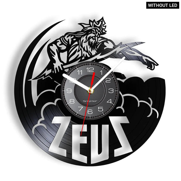 Zeus Wall Clock Ancient Greek Mythology Vinyl Record