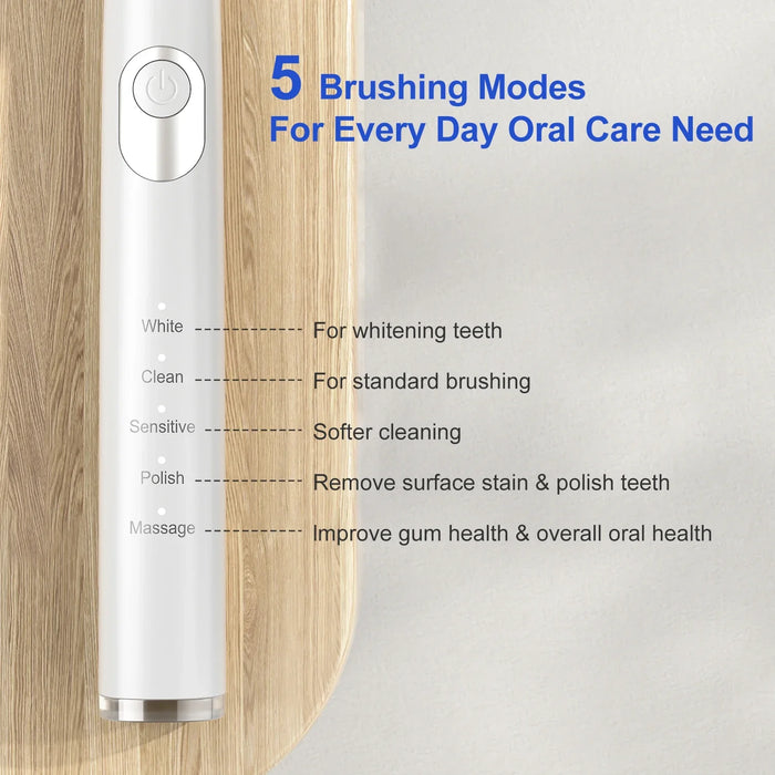 Kids Electric Toothbrush 8 Replacement Heads 5 Modes Smart Timer Waterproof