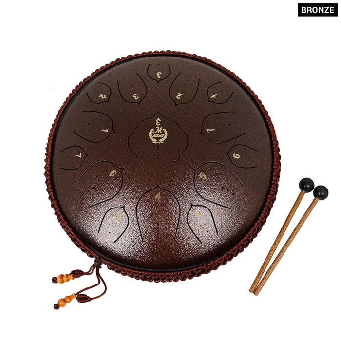 14 Inch 15 Tones Professional Ethereal Hand Pan D Key Stainless Steel Tongue Sanskrit Drum For Meditation