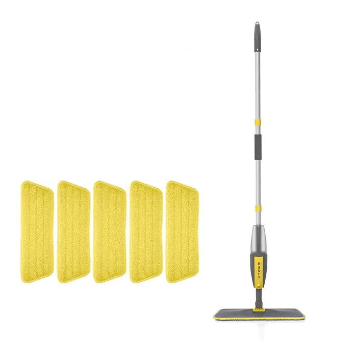 360° Rotating Multifunctional Spray Floor Mop With Reusable Microfiber Pads For Home Cleaning