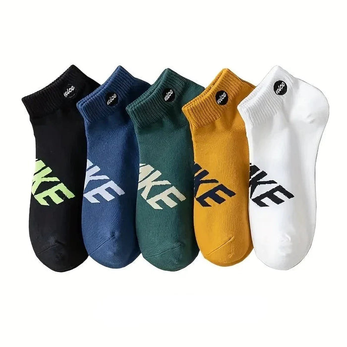 Mens 5 Pack Short Sports Socks Moisture Wicking Odor Resistant Low Cut Design