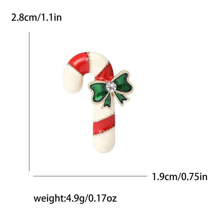 Christmas Enamel Pin Candy Cane Lapel For Women