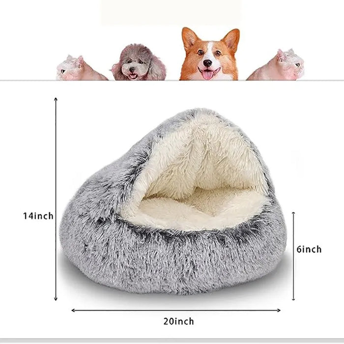 Cozy Round Pet Bed With Cover