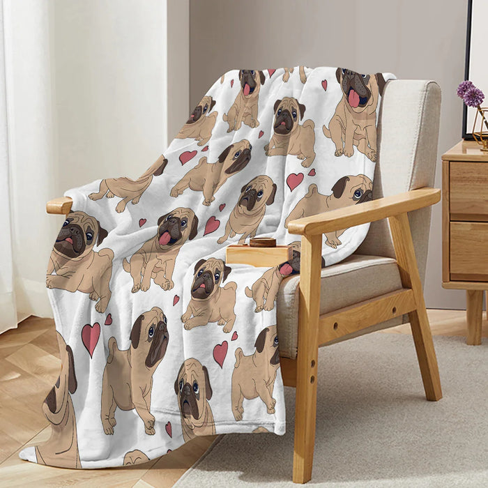 Pug Throw Blanket For Kids And Adults