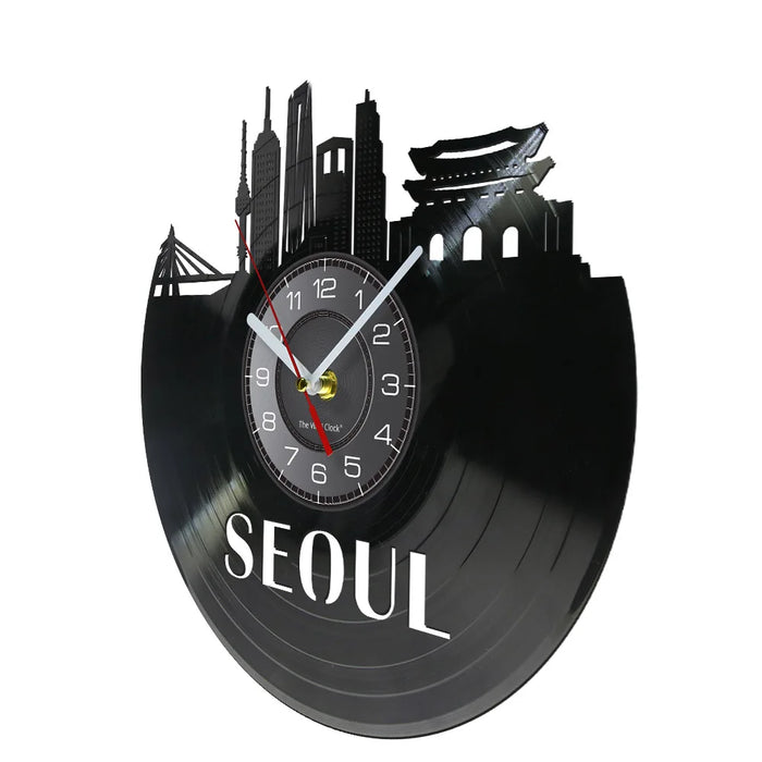 Handmade Seoul Vinyl Record Wall Clock