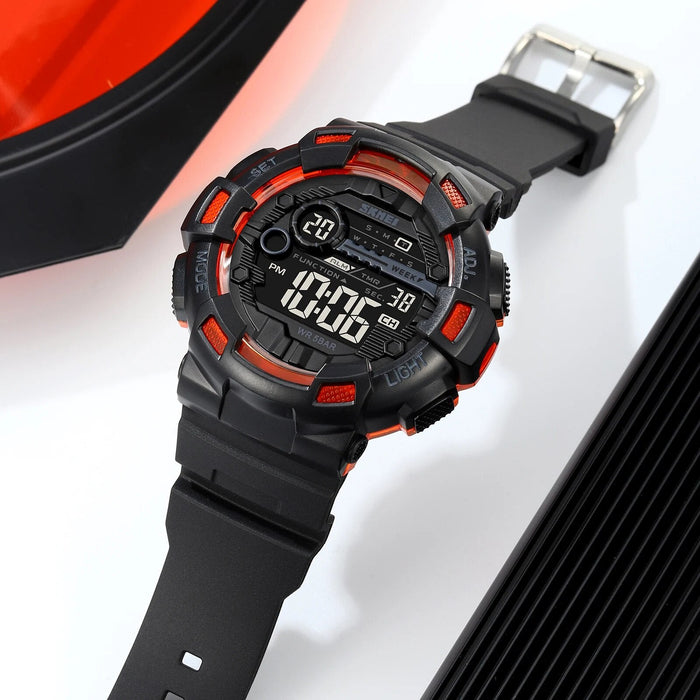 Men's TPU Band Band LED Date Calendar Display Digital 5ATM 50M Water Resistant Wristwatch