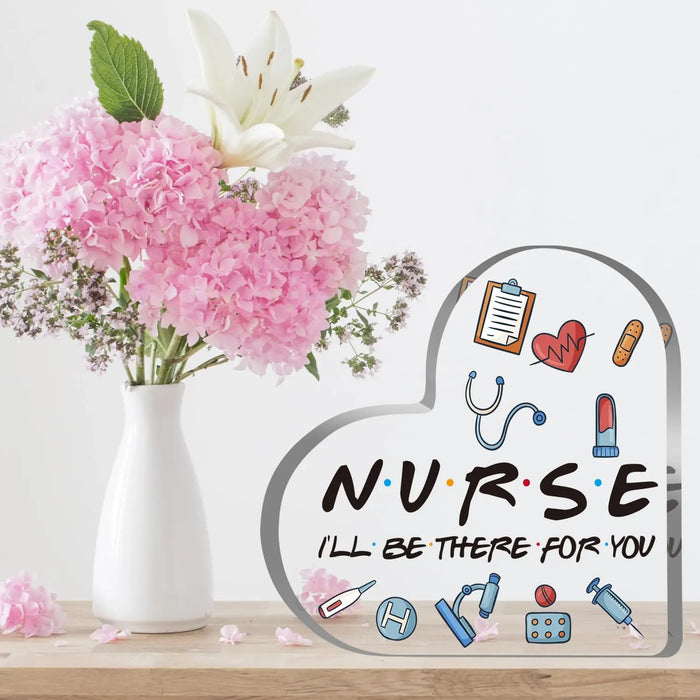 Thank You Nurse Gift Heart Shaped Desktop Decor