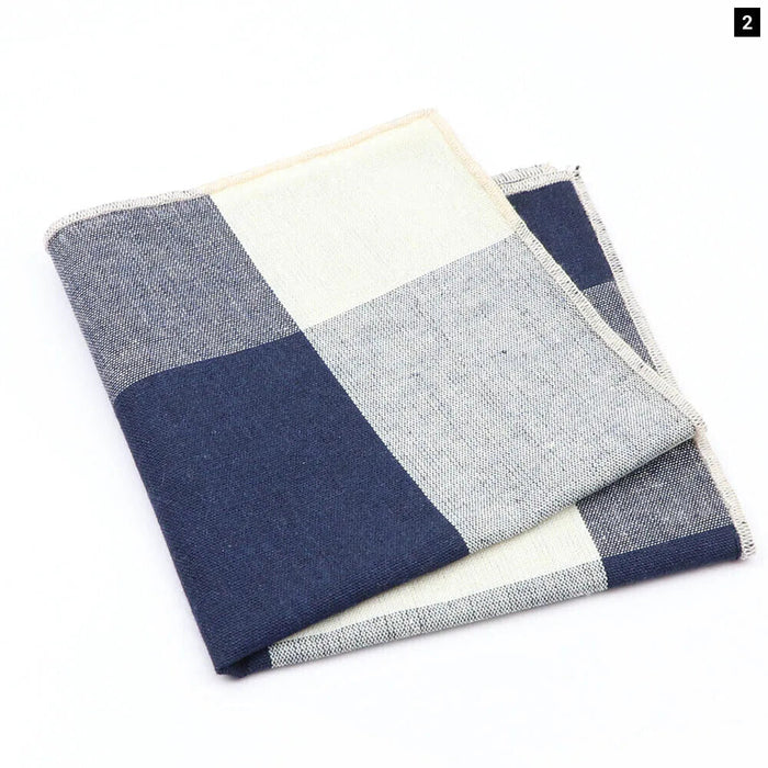 Premium Cotton Plaid Hankerchiefs Black Blue Red