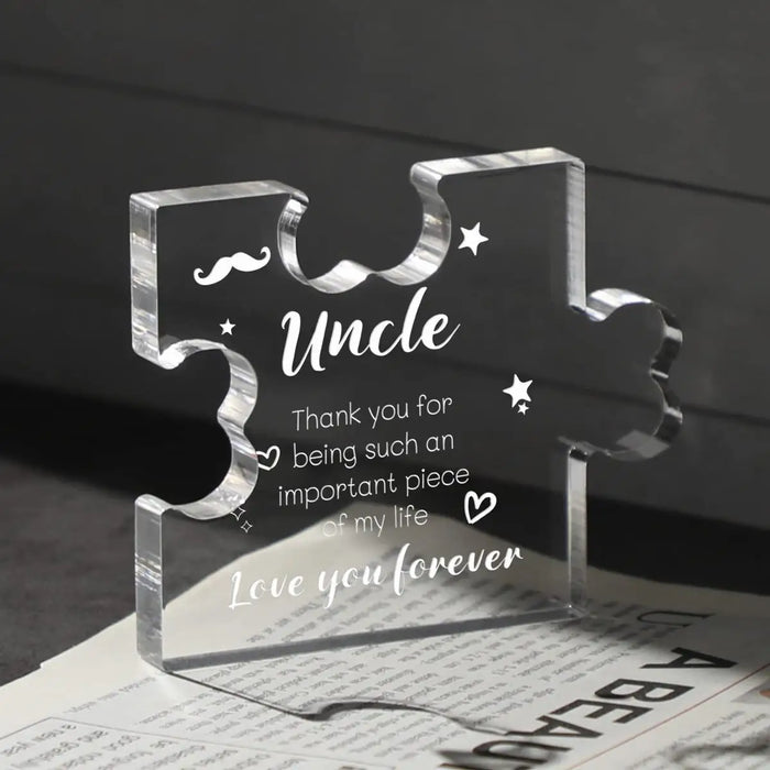 Uncle Gift Acrylic Puzzle Birthday Or Holiday Desktop Ornament