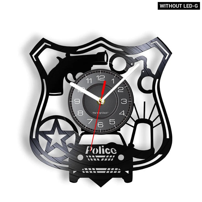 Police Officer Vinyl Record Wall Clock