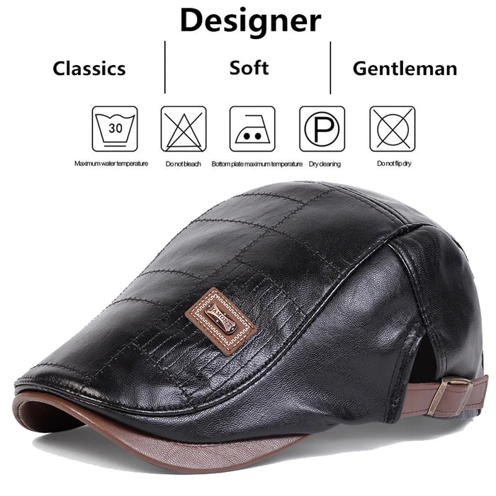 Retro Leather Sboy Cap / Hat For Men