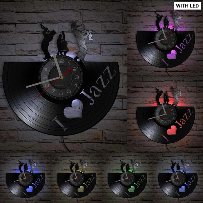 Handmade Jazz Music Vinyl Record Clock