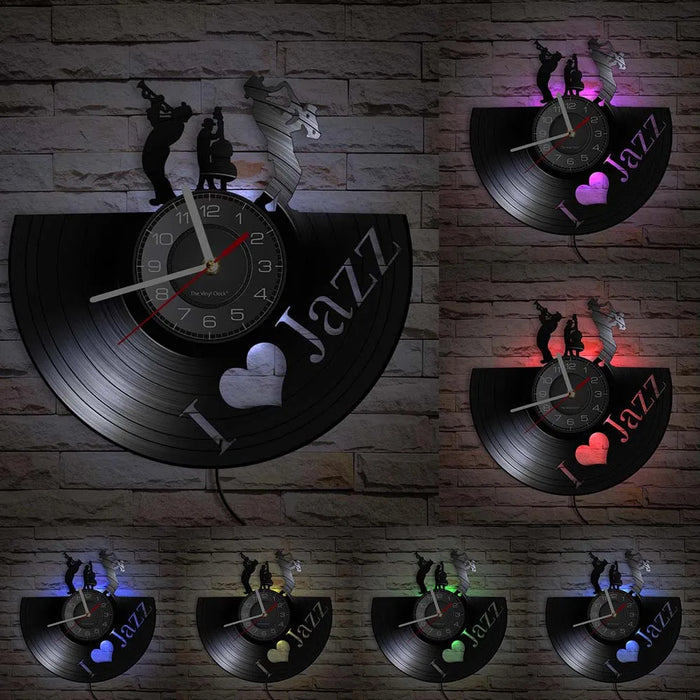 Handmade Jazz Music Vinyl Record Clock