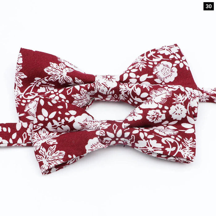 Colourful Floral Bow Ties Fashionable Cotton For Weddings And Parties