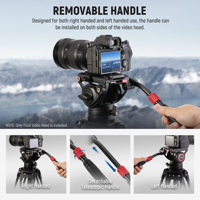 Fluid Head Tripod For Dji Rs Gimbals With Quick Release Plate Telescopic Handle & Scaled Base Manfrotto Compatible