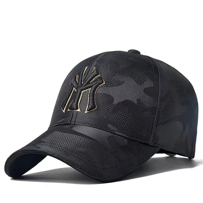 Embroidered Camo Baseball Hat For Outdoor Wear