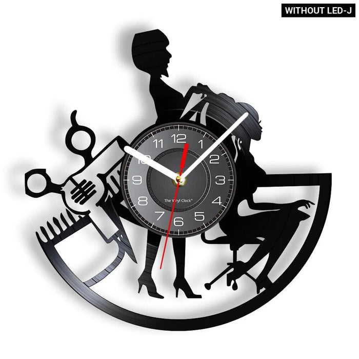 Vinyl Record Beauty Salon Wall Clock