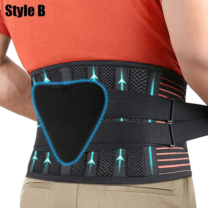 Breathable Lumbar Back Waist Support Belt With 6 Stays for Heavy Lifting Lower Back Pain Relief