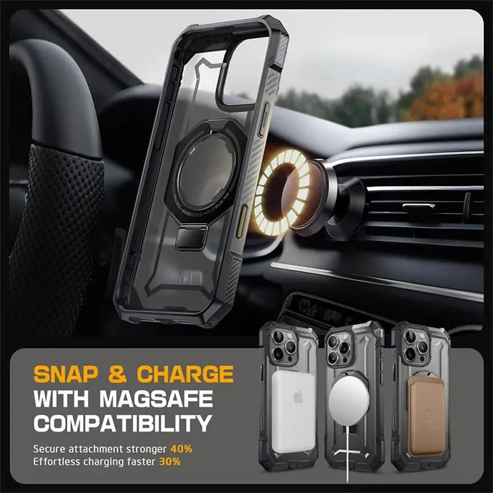 For Iphone 16 Pro Max 6.9" Ub Grip Heavy Duty Rugged Magnetic Phone Case With Stand & Compatible With Magsafe