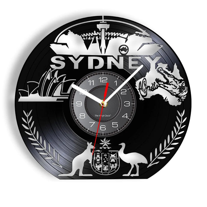 Sydney Skyline Vinyl Record Wall Clock