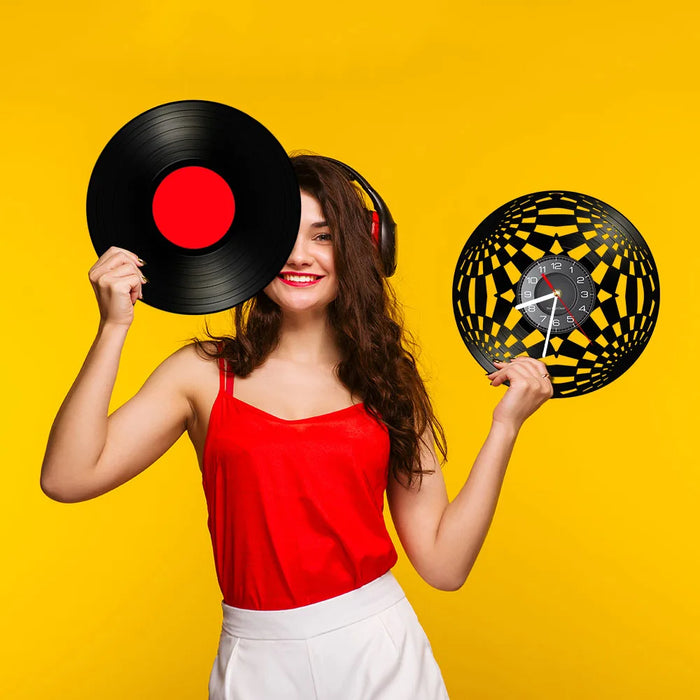 Fractal Vinyl Record Wall Clock