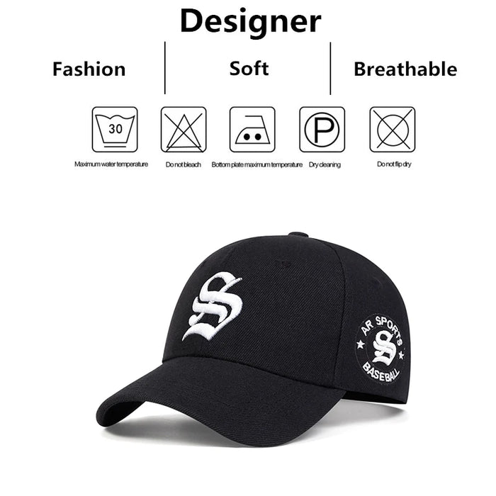 Adjustable Gothic S Letter Embroidered Baseball Cap / Hat