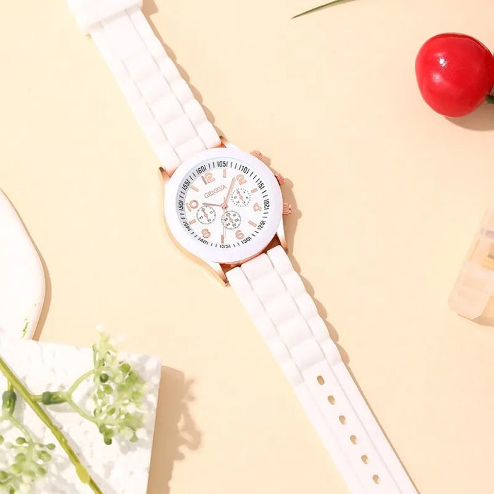 Fashion Women Watches White Silicone Jelly Quartz Watch Ladies Dress Wrist Watch S For Girls