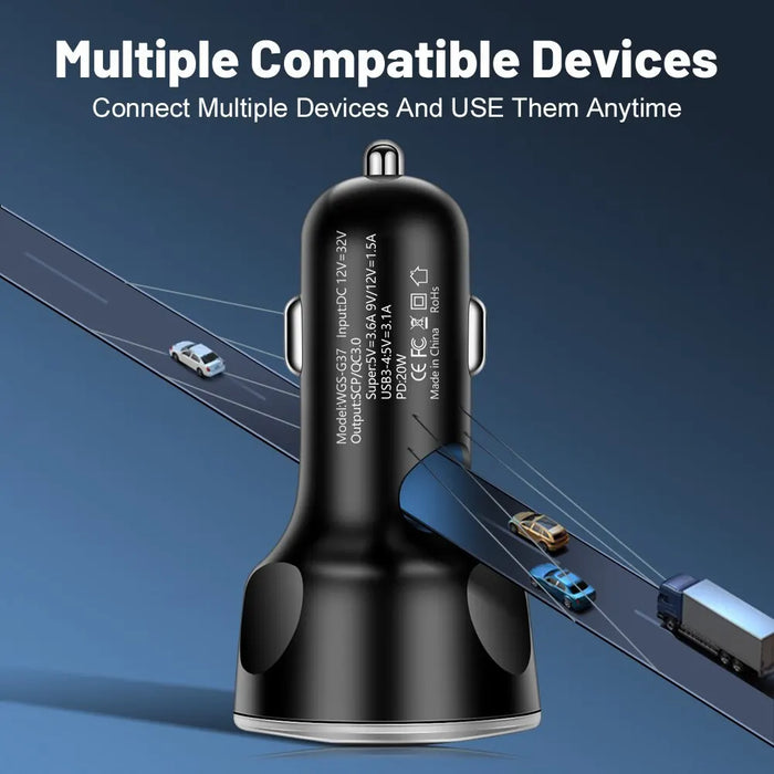 250w 4usb Pd Car Charger For Fast Charging