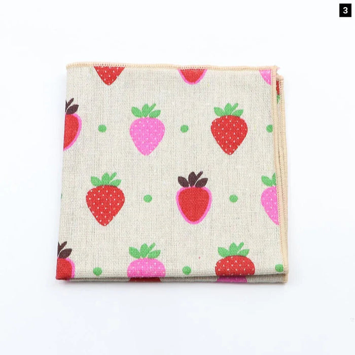 Colourful Cartoon Linen Handkerchief For Weddings And Parties