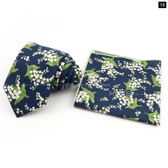 Floral Cotton Tie Set For Parties And Daily Wear