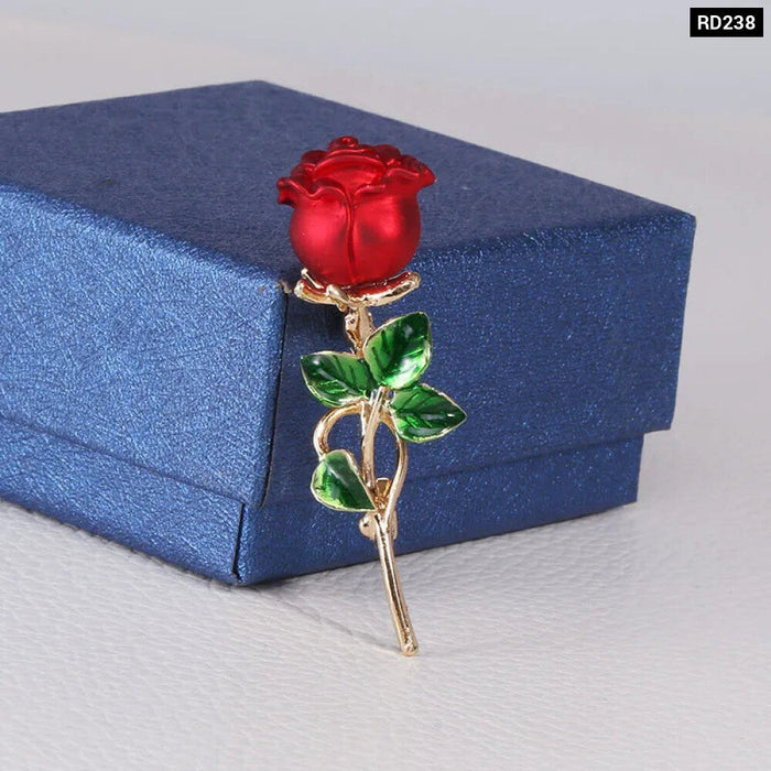 Romantic Rose Enamel Brooch Womens Korean Fashion Pin