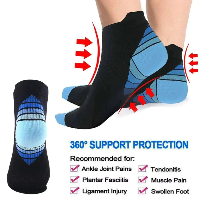 1 Pair Low Cut Ankle Compression Running Socks With Arch For Men & Women