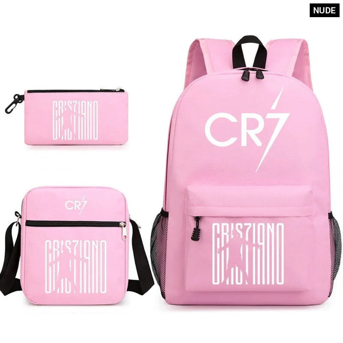 Unisex Cr7 Kids School Book Bags 3Pcs