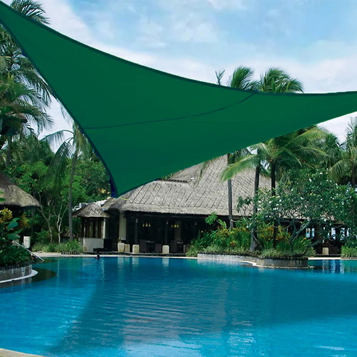 420D Triangle Shade Sail Green Waterproof Polyester Awning Outdoor Sun Shelter Garden Patio Pool Shade