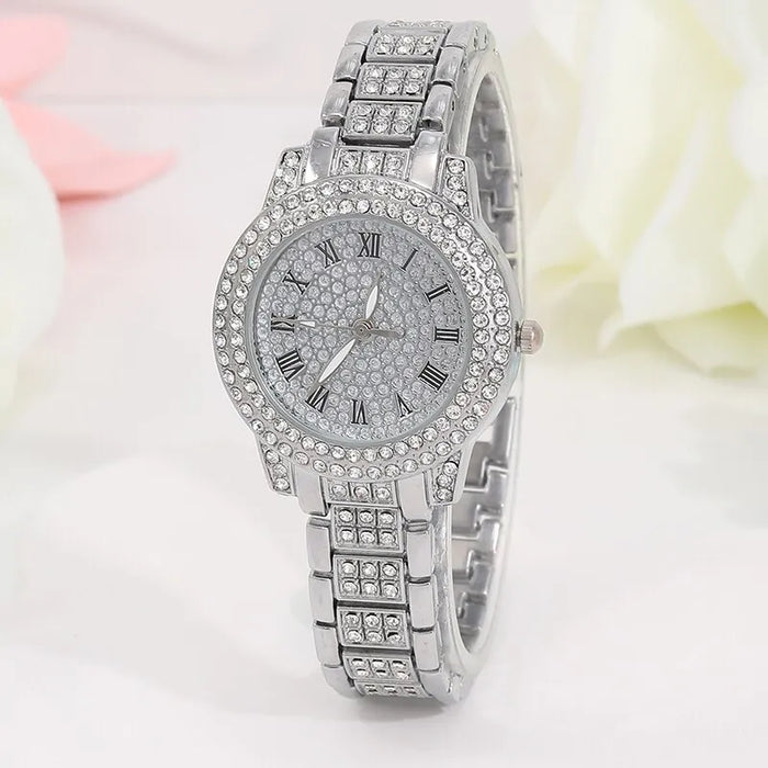 5Pcs Jewels Set Watches Women Ladies Watch Simple Casual Womens Analog Wristwatch Bracelet