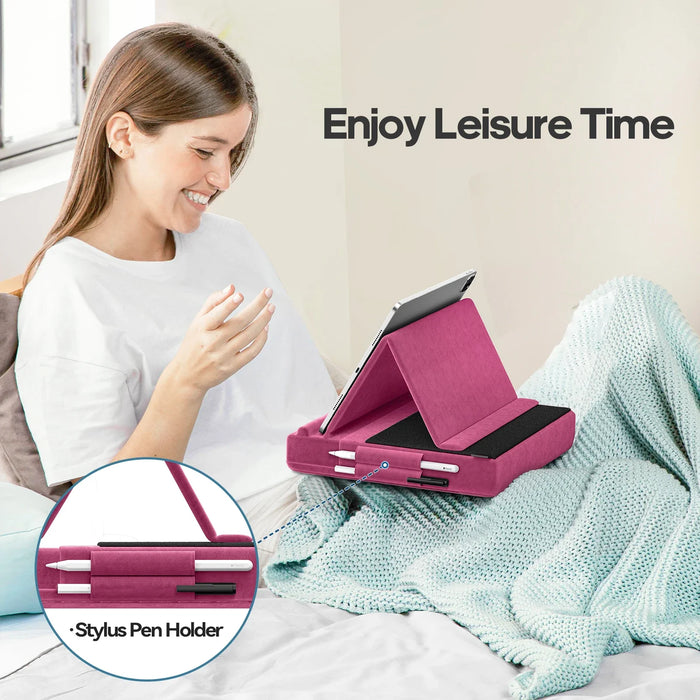 Multi Angle Tablet Pillow Stand Stylus Mount