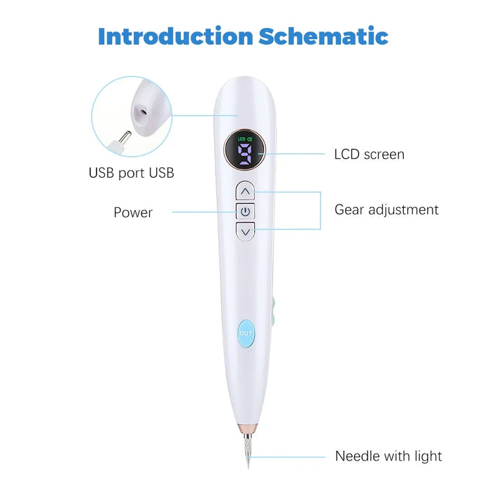 9 Mode Lcd Mole Removal Pen For Tattoo Freckle Dark Spot