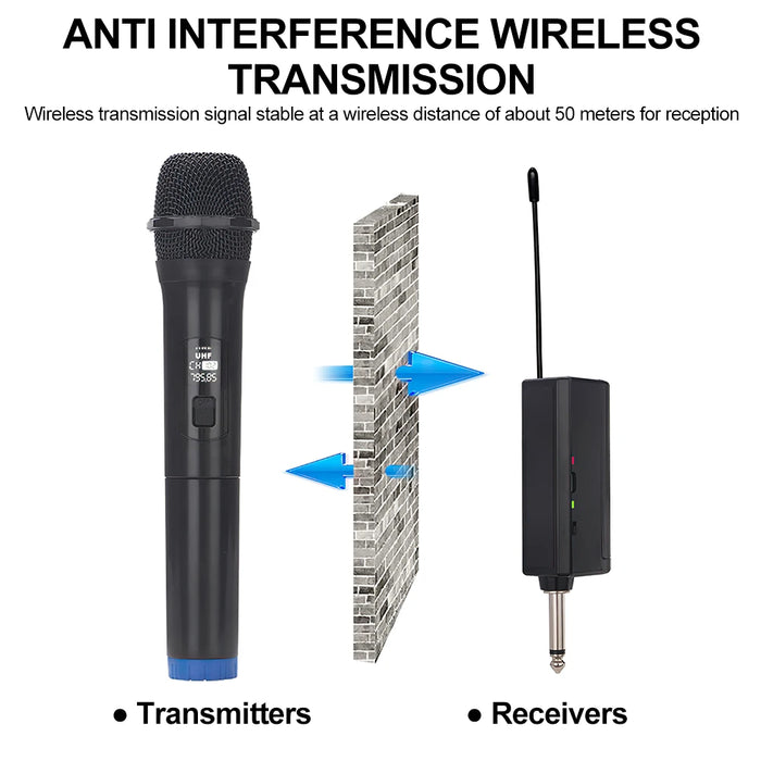 2 Channel Uhf Wireless Mic For Karaoke And Events