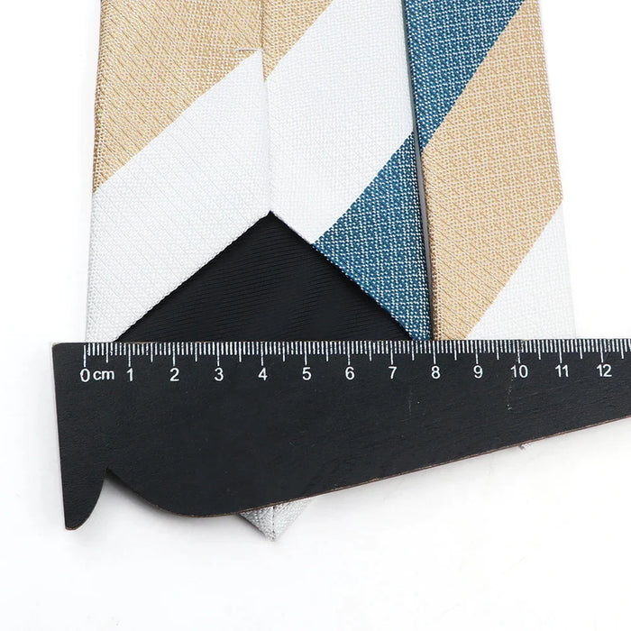 Brown Striped Mens Necktie For Weddings Parties And Daily Wear